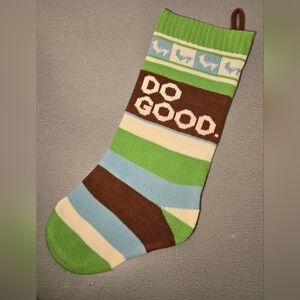 Green and Brown Knit Stocking